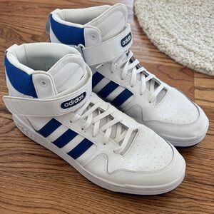 Adidas Men's White and Navy Sneakers